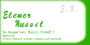 elemer mussil business card